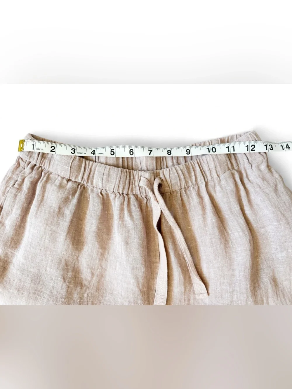 Quince 100% European Linen Tapered Ankle Pull-On, Drawstring Pants - Size Small